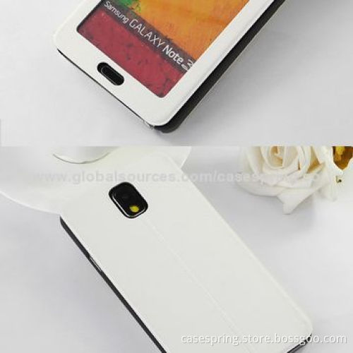Leather Case for Samsung Galaxy Note 3, with Big Window Opened, PU Material and Unique Design